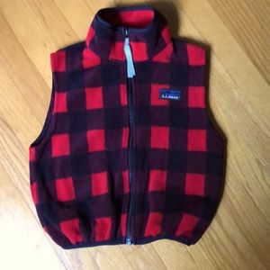 LL Bean Buffalo plaid fleece vest. Size Small ( kids)
